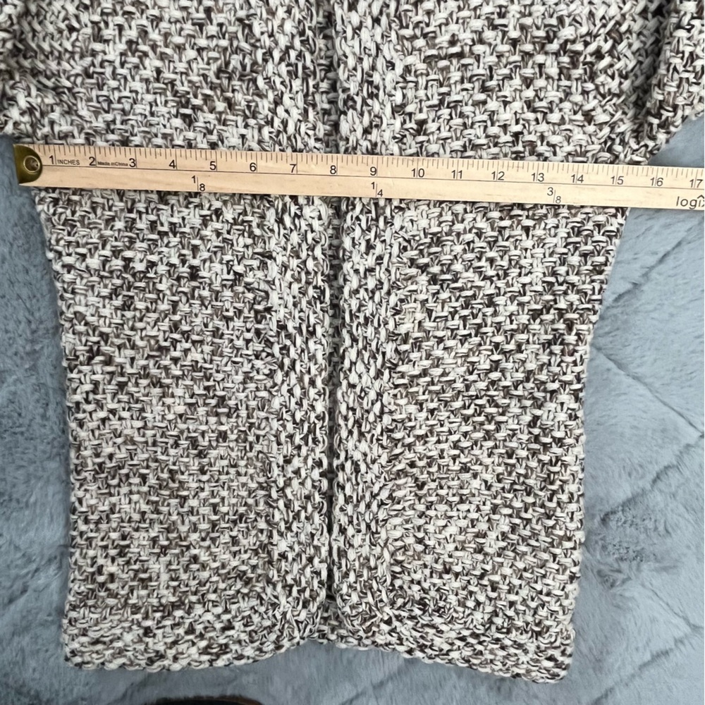 Vintage J Crew Handknit Lambswool Cardigan Neutral Open Front Sweater Small 2005 - Picture 7 of 9